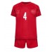 Billiga Danmark Simon Kjaer #4 Barnkläder Hemma fotbollskläder till baby VM 2022 Kortärmad (+ Korta byxor)